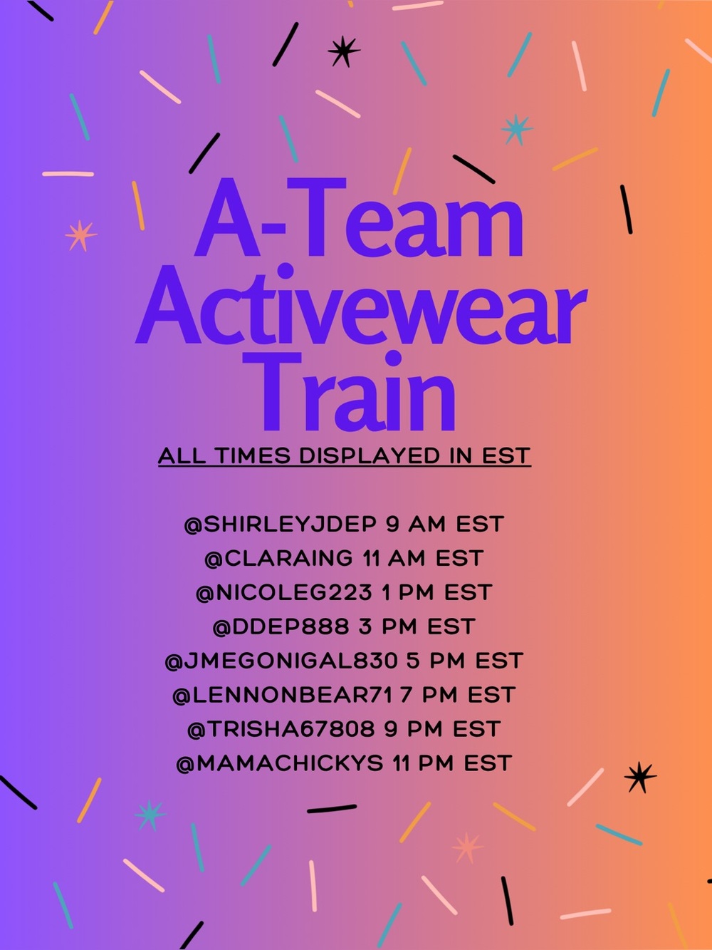 Join us for the A-Team Activewear Train 7/11 - Picture 1 of 1